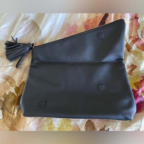 NWOT - Crabtree & Evelyn Black Fold-over Clutch w/ Tassel - Picture 4 of 4